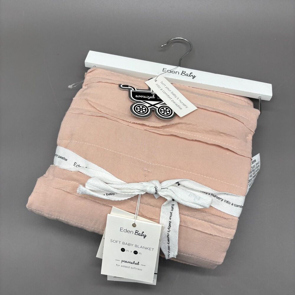 Eden Baby Oversized Stroller Blanket Light Clay 30x40 Soft Polyester Prewashed